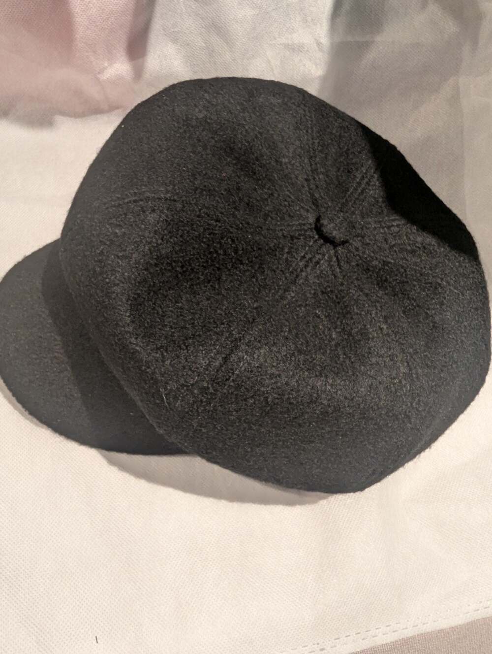 Zara Black Wool Blend Newsboy Baker Boy Cap Hat Size M